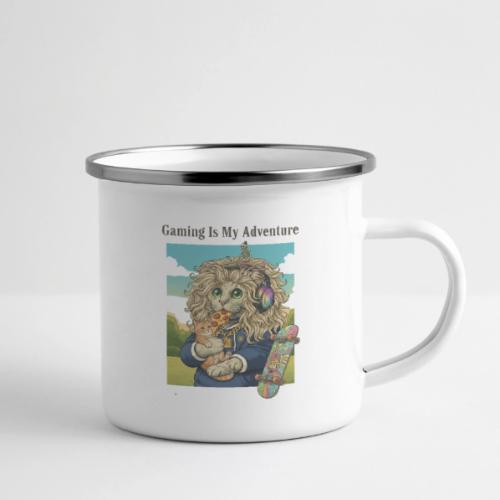 Gaming Cat Adventure: Pizza & Skates - Camper Mug