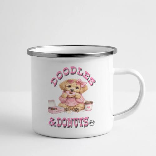 Doodles & Doughnut Cozy Dog Mom Design - Camper Mug