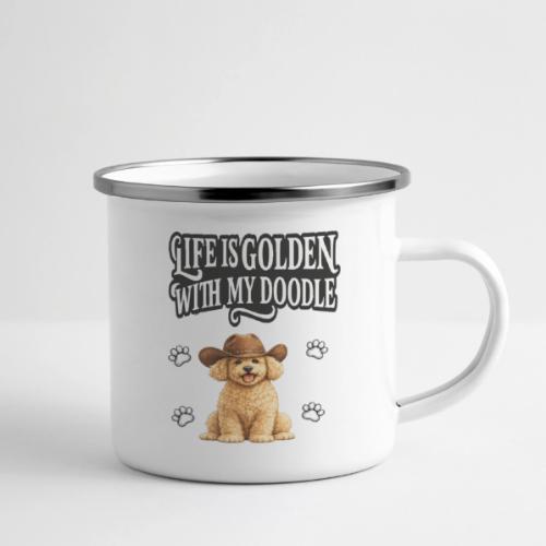 Life Is Golden With My Doodle Cowboy Goldendoodle - Camper Mug