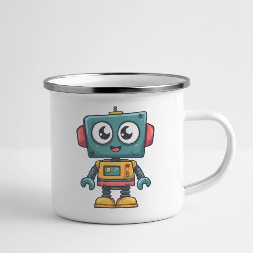 Cute Cartoon Robot Standing with a Smile - Camper Mug