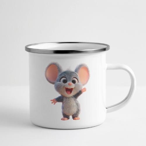 Joyful Cartoon Baby Mouse Arms Up - Camper Mug