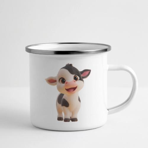 Joyful Cartoon Baby Cow Standing - Camper Mug