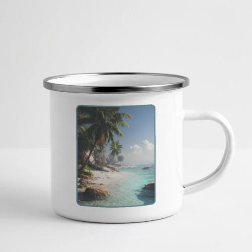 Tropical Beach Paradise Palm Design - Camper Mug