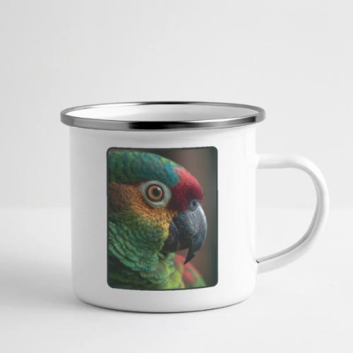 Colorful Parrot Close-Up Design - Camper Mug