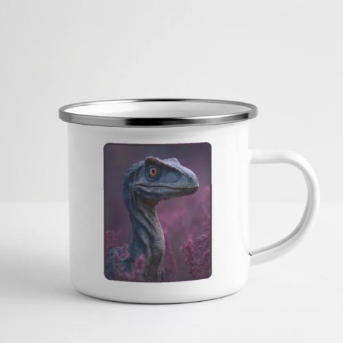 Blue Velociraptor Portrait Design - Camper Mug