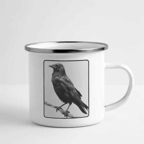Raven Black and White Art Design - Camper Mug