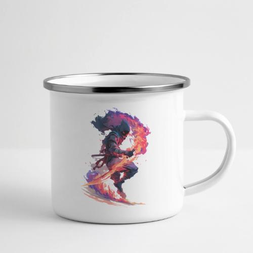 Flaming Ninja Warrior Fantasy Design - Camper Mug