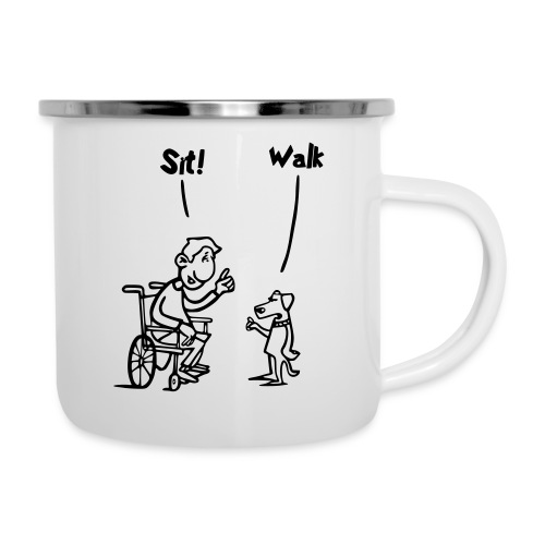 Sit and Walk. Wheelchair humor shirt - Camper Mug