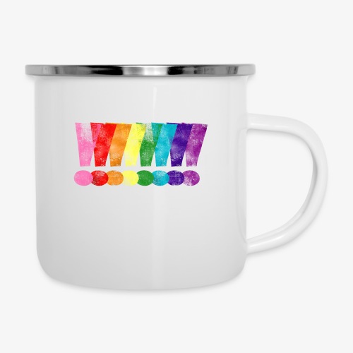 Distressed Gilbert Baker LGBT Pride Exclamation - Camper Mug