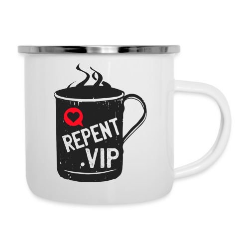 Repent in Black with Red Heart - Camper Mug