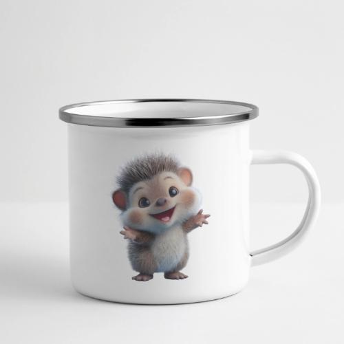 Playful Cartoon Hedgehog with Joyful Pose - Camper Mug
