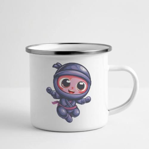 Joyful Cartoon Baby Ninja Jumping in Action - Camper Mug