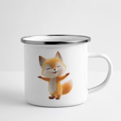 Cute 3D Cartoon Fox Standing Arms Up - Camper Mug