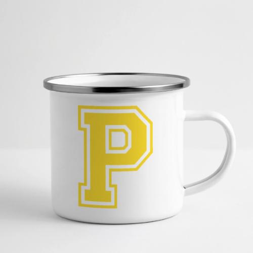 Letter P – Capital Athletic Alphabet Monogram - Camper Mug