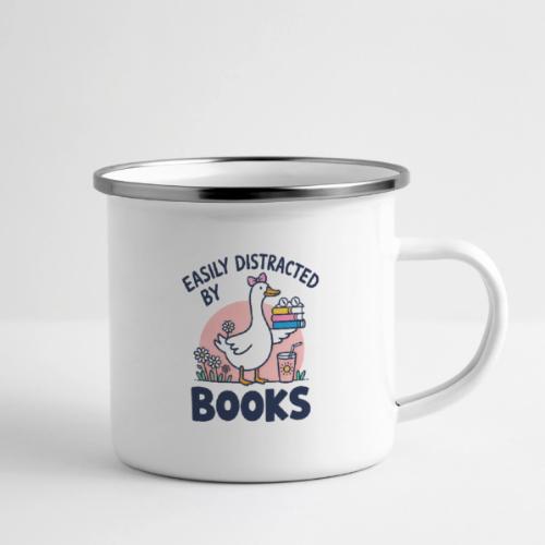Easily Distracted By Books - Cute Goose - Camper Mug