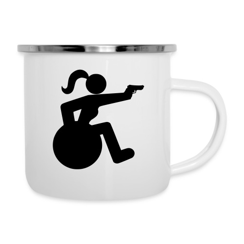 Shooting wheelchair girl, paralympic sport - Camper Mug