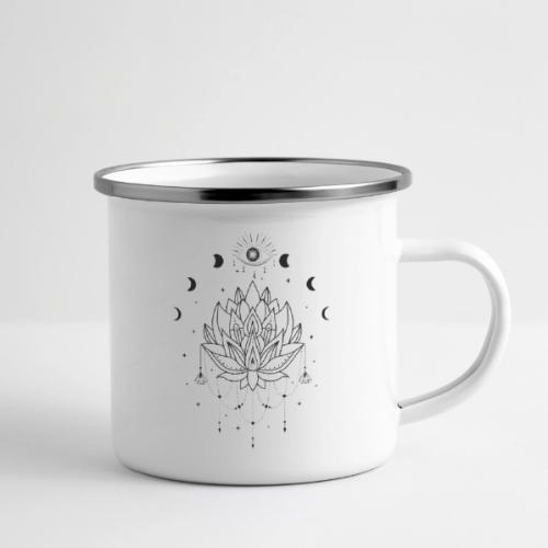 Third Eye Black Lotus Flower - Moon Cycle Design - Camper Mug