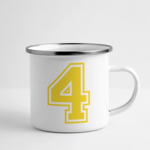 Number 4 in a classic athletic collegiate font - Camper Mug