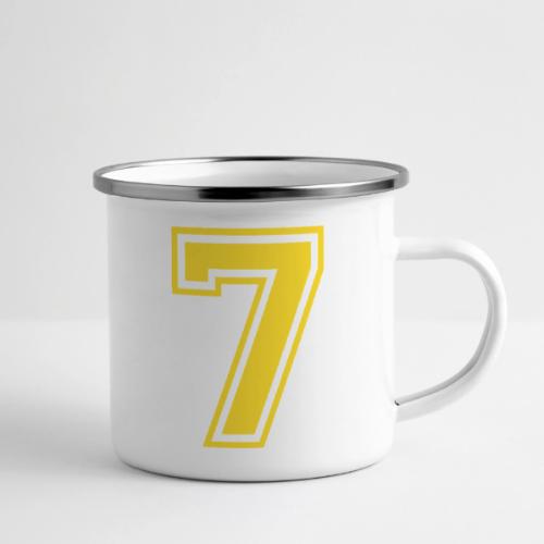 Number 7 in a classic athletic collegiate font - Camper Mug