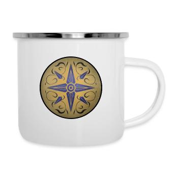 Brass metallic Compass Flower - Camper Mug - white - Right