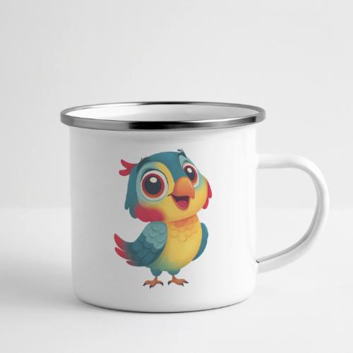 Bright Cartoon Parrot with Joyful Expression - Camper Mug