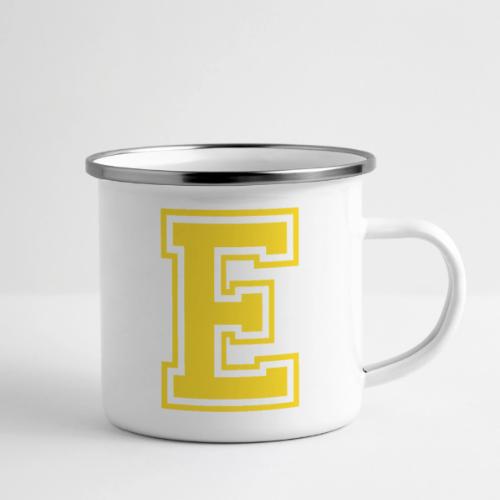Letter E – Capital Athletic Alphabet Monogram - Camper Mug