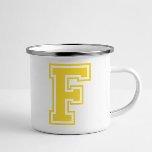 Letter F – Capital Athletic Alphabet Monogram - Camper Mug