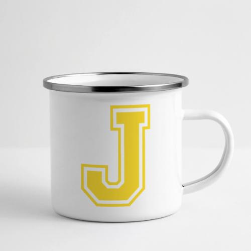 Letter J – Capital Athletic Alphabet Monogram - Camper Mug