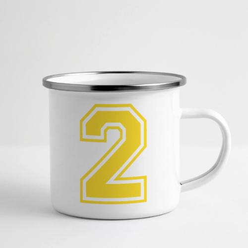 Number 2 in a classic athletic collegiate font - Camper Mug