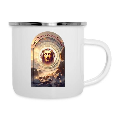 Easter He Is Risen Sacred Face T Shirt, wife Gift - Camper Mug
