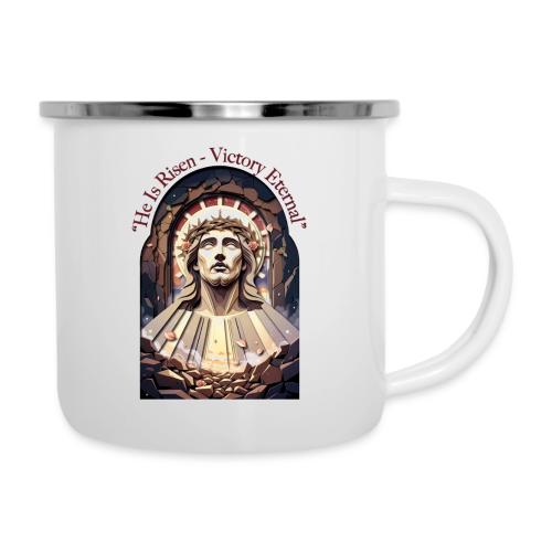 Easter He Is Risen Face of Christ T Shirt, Gift - Camper Mug