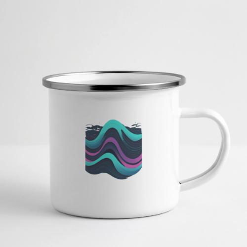 Abstract Wavy Ocean Pattern - Camper Mug