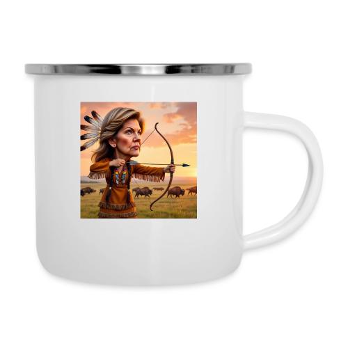 Elizabeth Warren hunting buffalo - Camper Mug