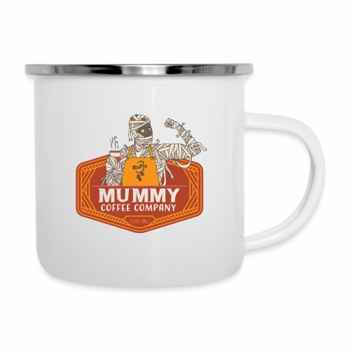 Mummy Coffee Co Logo with The Medjai Label on Back - Camper Mug
