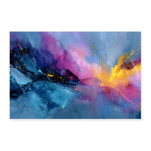 Abstract Art: Blue Drift with Echoes of Light - Poster 36x24