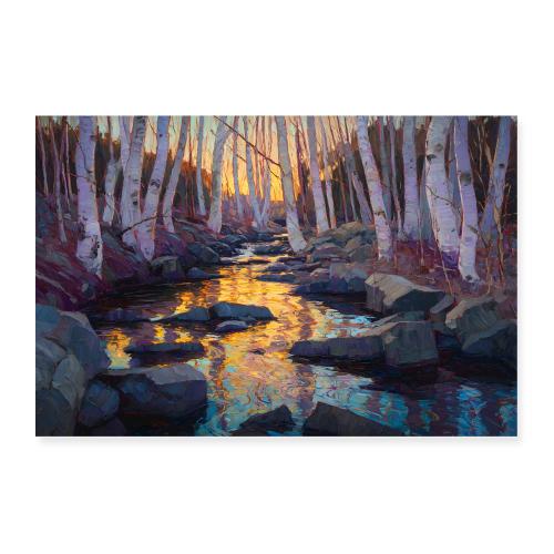 Digital Painting: Burning Light and Quiet Waters - Poster 36x24