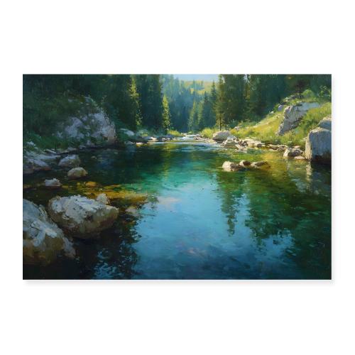 Digital Painting: Golden Ripple - Poster 36x24