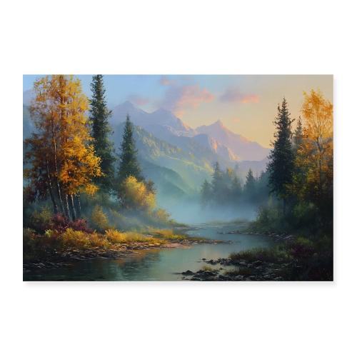Digital Painting: Misty Autumn Calm - Poster 36x24
