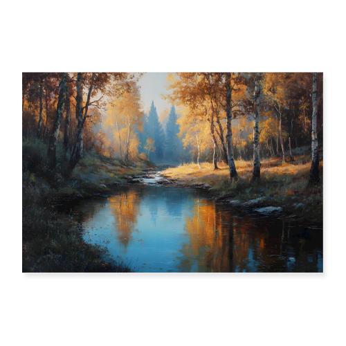 Digital Painting: Sunbeam Over Still Waters - Poster 36x24