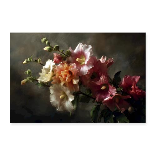 Hollyhock Harmony - Poster 36x24