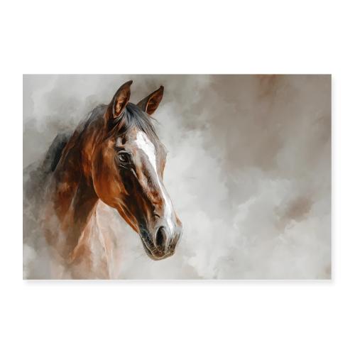Horse head in the fog - Poster 36x24