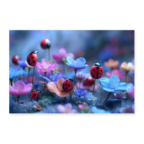 Floral Ladybug Parade - Poster 36x24