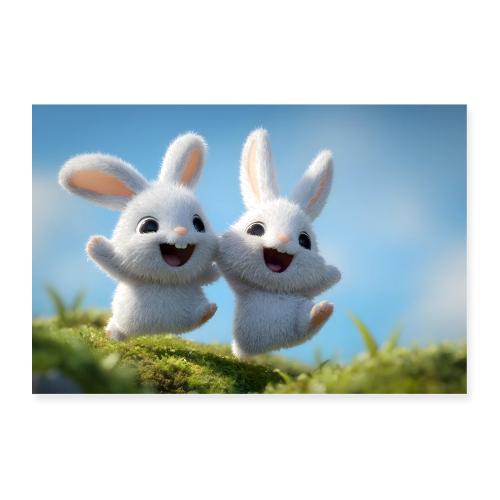 Rabbit Friends on the Move - Poster 36x24