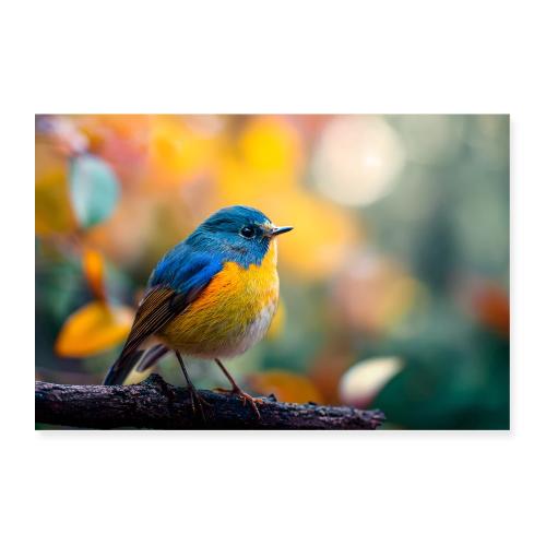 Yellow and Blue Songbird - Poster 36x24