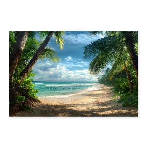Tropical beach: Golden Shores - Poster 36x24
