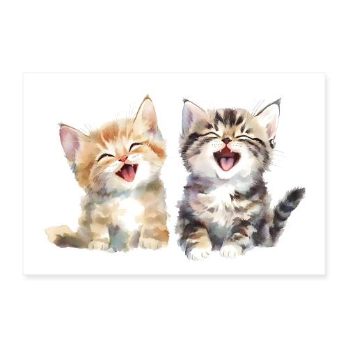 Playful Kitten Duo - Poster 36x24