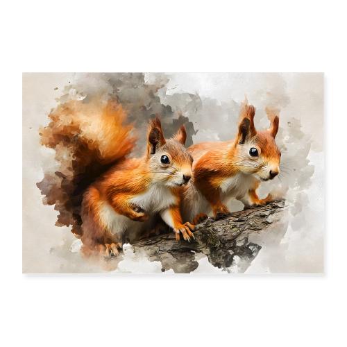 Woodland Friends – Squirrels - Poster 36x24
