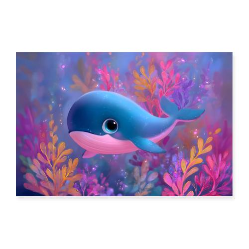 Colorful Whale Adventure - Poster 36x24