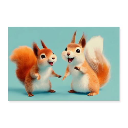 Joyful Squirrel Duo - Poster 36x24