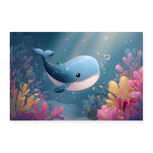 Colorful Ocean Whale - Poster 36x24